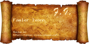 Famler Ivonn névjegykártya